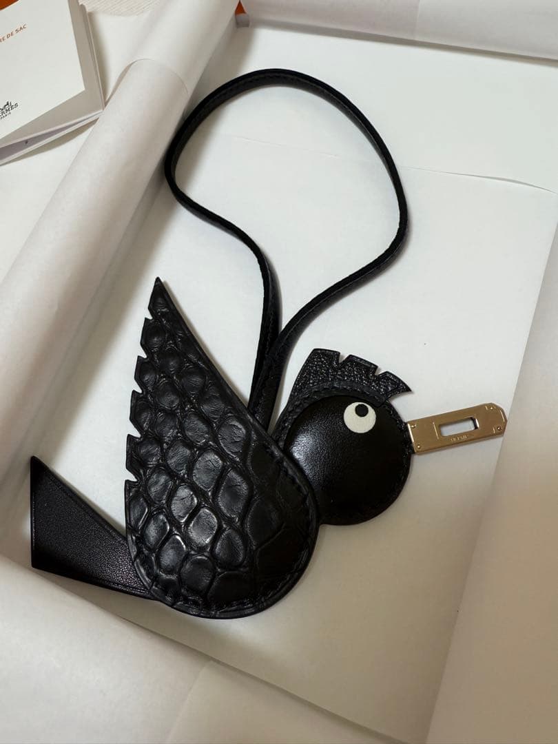 本物保証　新品未使用　エルメス チャームバーディ タッチ 鳥 ソーブラック 黒