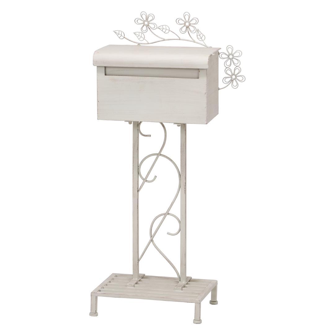 スタンド型ポスト 白 花 ヨーロピアン