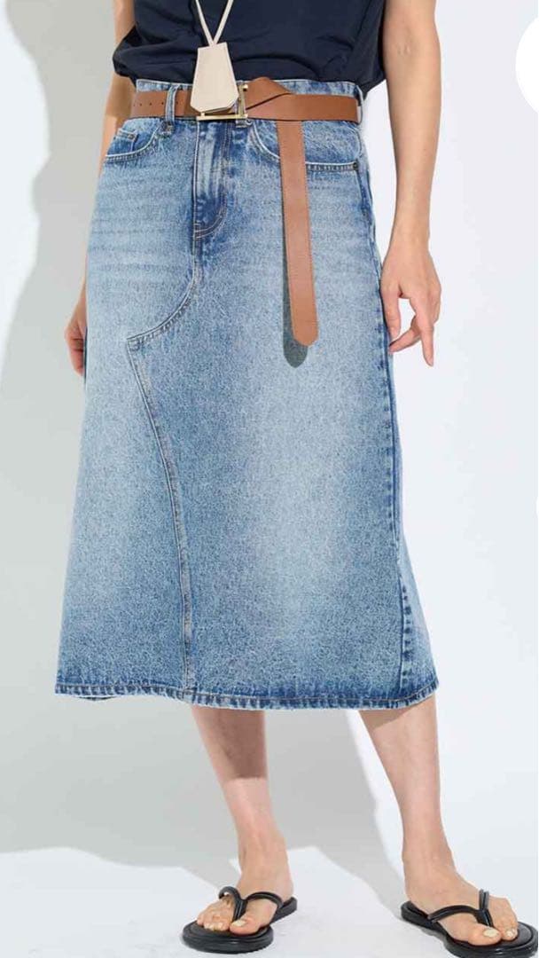 新品未使用　Lazo_N33° ロングベルト　ゴールド×ブラウン