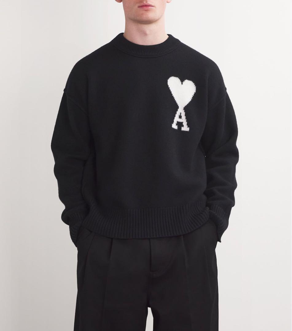 【希少品✨】AMIPARIS ブラックホワイトセーター 男女兼用メンズレディース