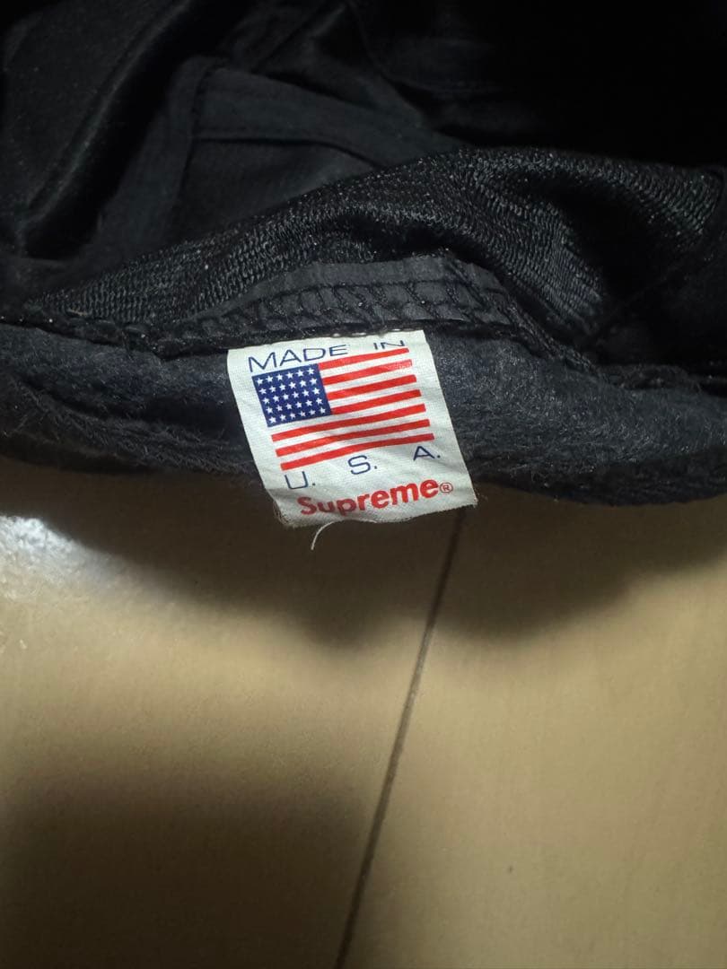 Supreme ブラック ベースボールキャップ　USA製