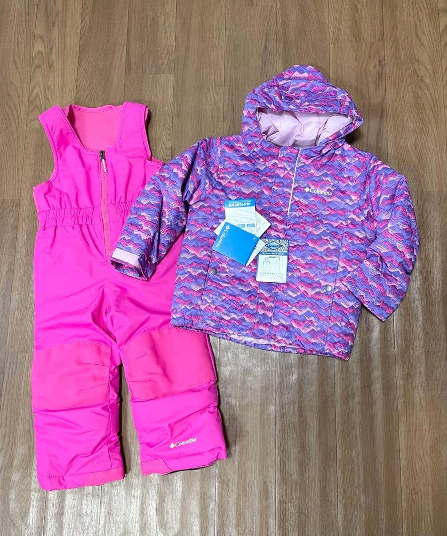 Columbia スキーウェア幾何学模様ピンク　子供　100