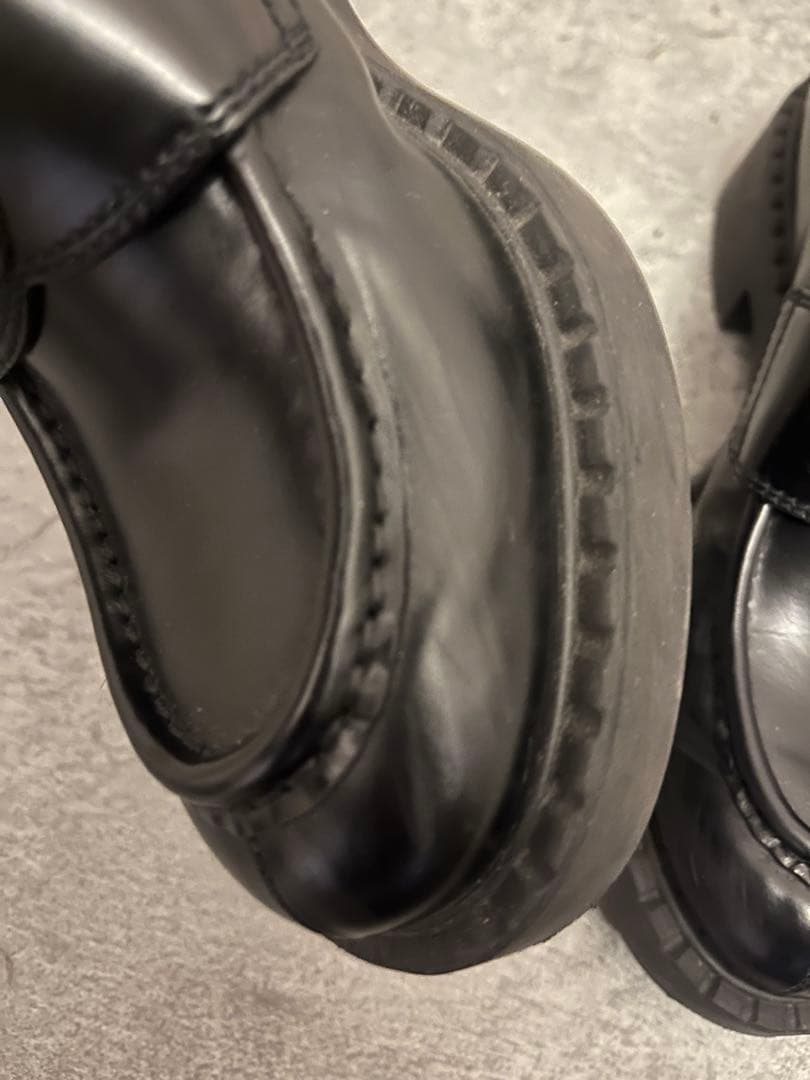 PRADA チョコレート ブラッシュドレザー ローファー　ローファー　36