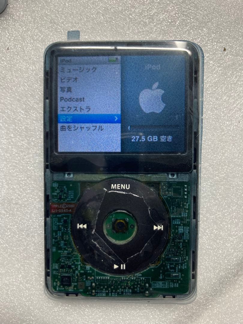 iPod classic 30GB 新品グレースケルトンマスク交換済　動作OK