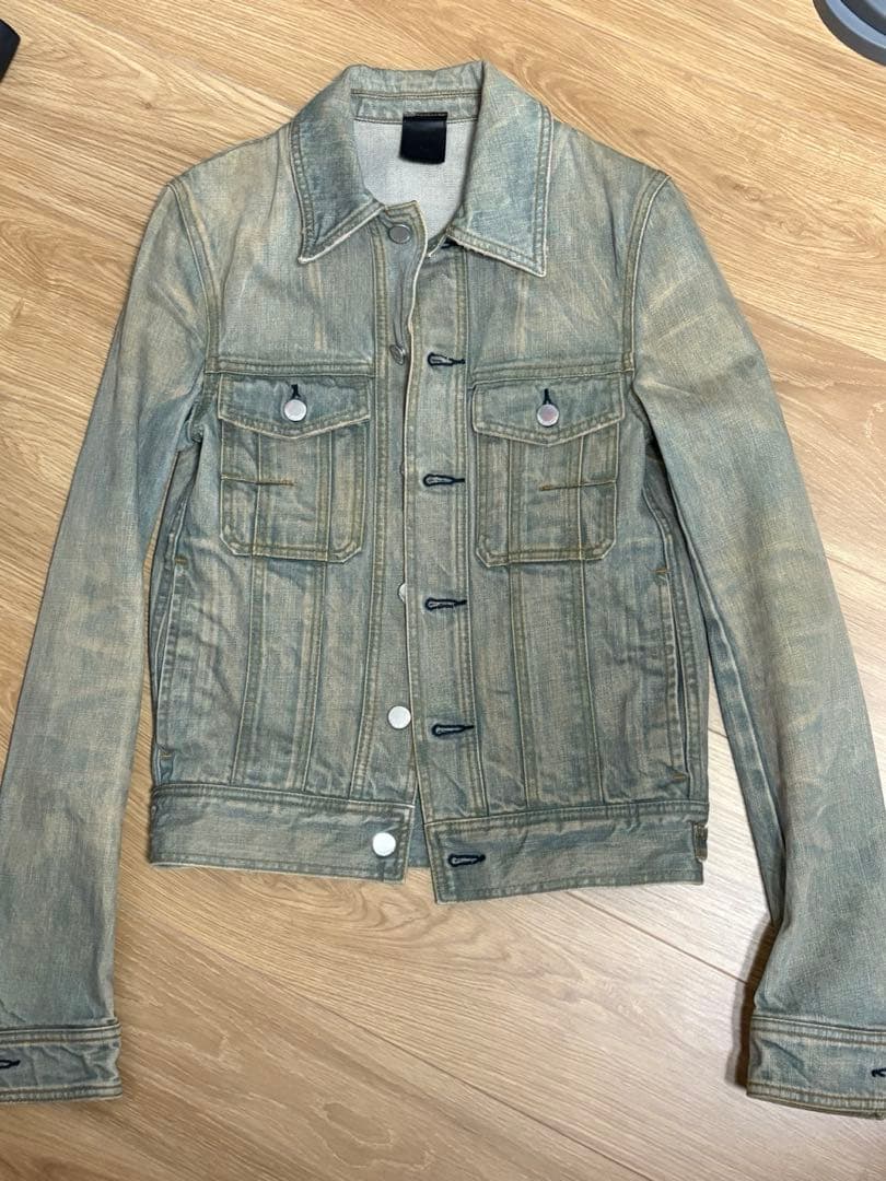 Dior homme 04SS アイスブルー WAX加工デニムジャケット 44