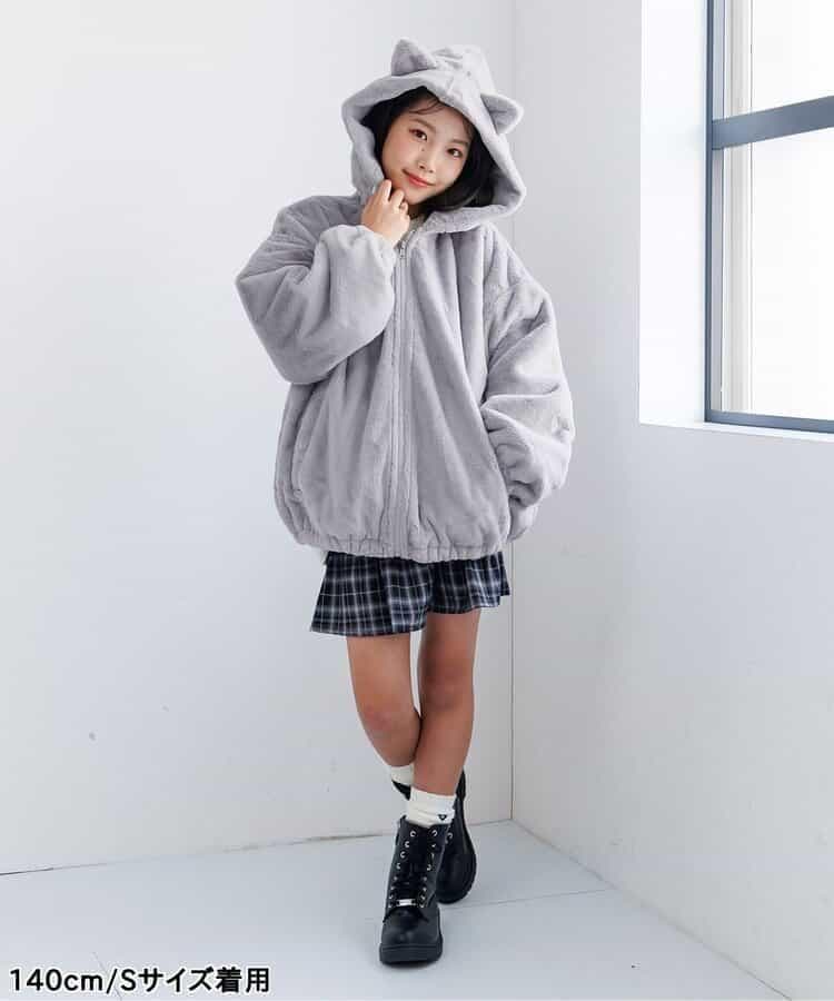 レン　新品150 ネコミミBIGエコファーアウター