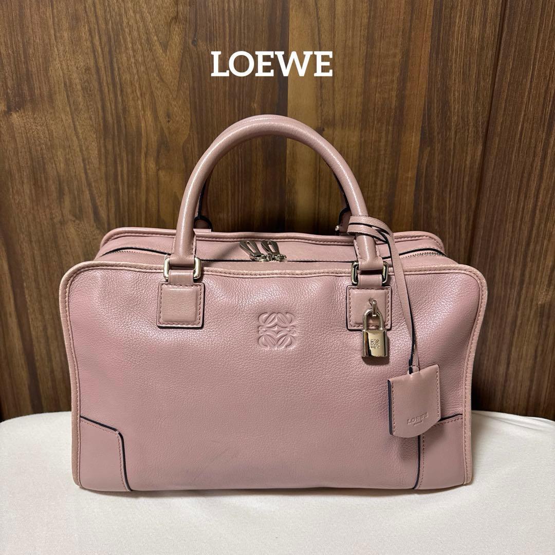 【美品】　LOEWE ロエベ アマソナ36 ハンドバッグ アナグラム ピンク