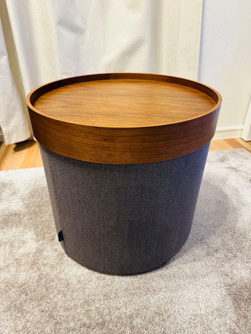 ACTUS アクタス　グレー ファブリック スツール 収納ボックス