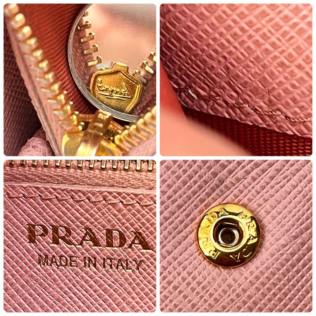 美品✨PRADA サフィアーノ　フィオッコ　リボン　メタルロゴ　長財布　ピンク