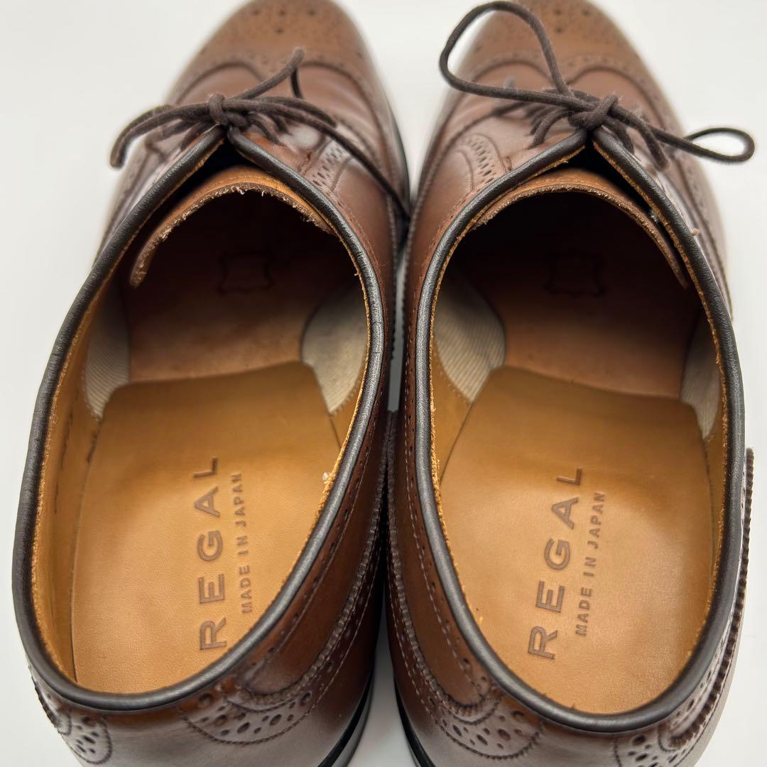 極美品✨ REGAL 【25㎝】 ビジネス ウィングチップ レザー ブラウン