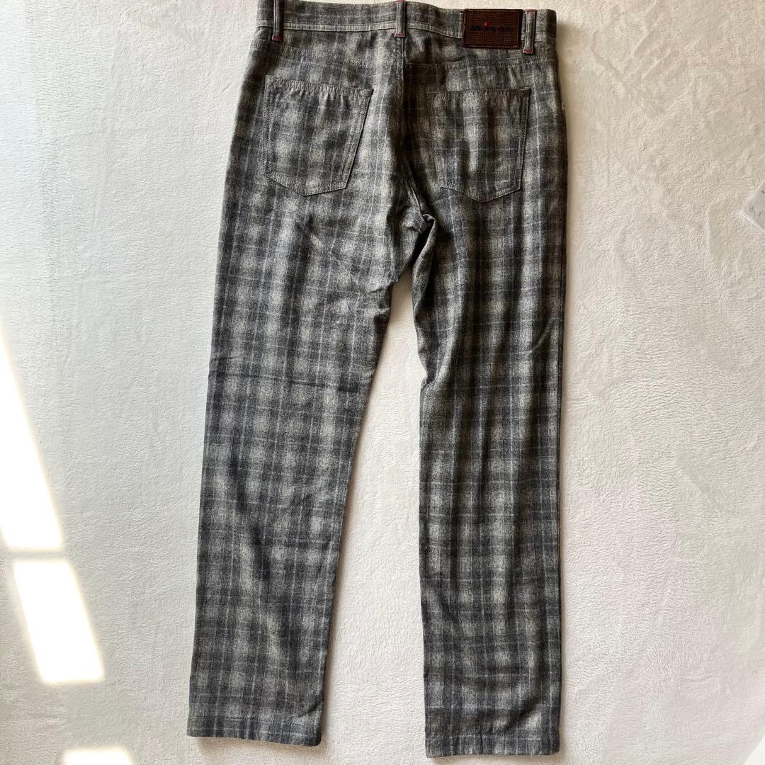 【極美品】Kiton キートン カシミヤ グレンチェック スラックス ロゴボタン