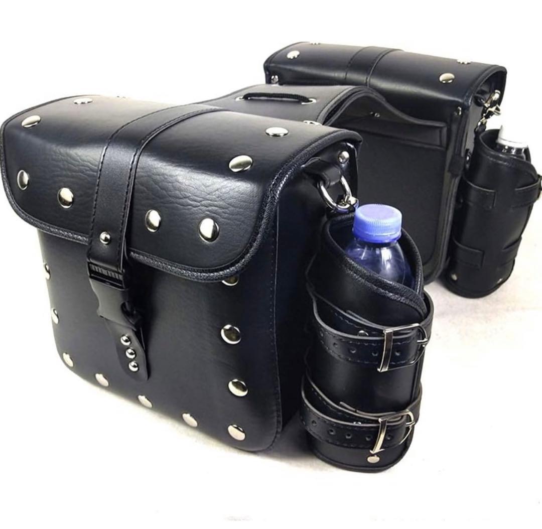 サドルバッグ 防水 バイク用 2個セット 大容量 サイドバッグ ブラックハーレー