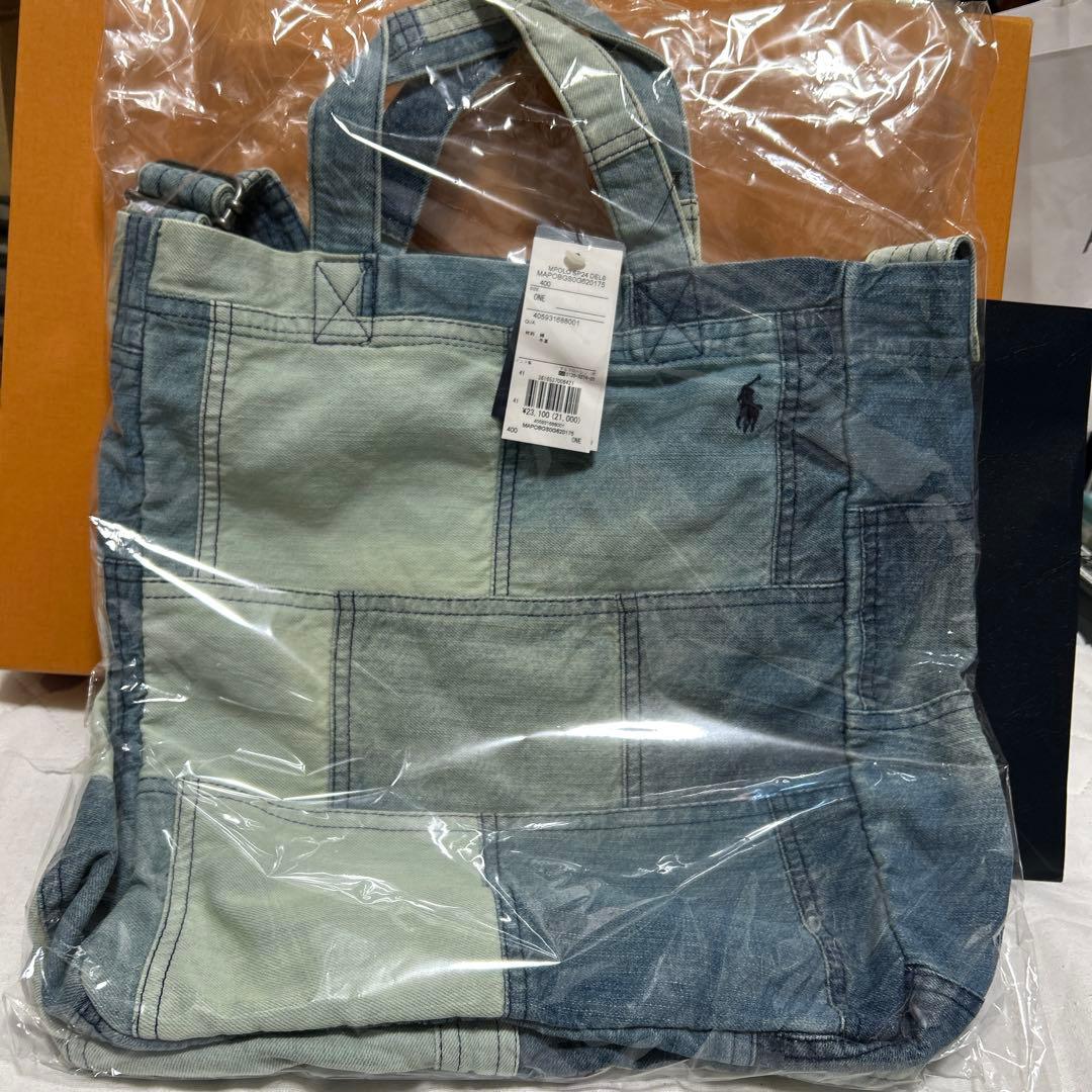新品ポロラルフローレン　パッチワークデニムトートバッグ　ショルダーバッグ