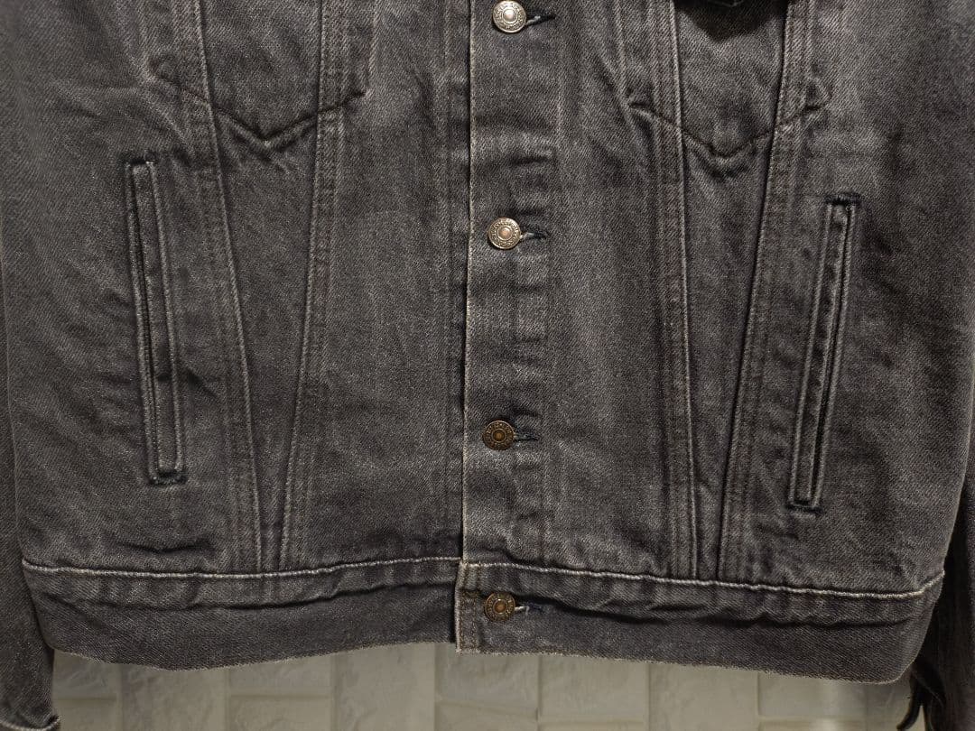 80s★USA製リーバイス★70506先染めブラックデニムジャケット黒42R極上