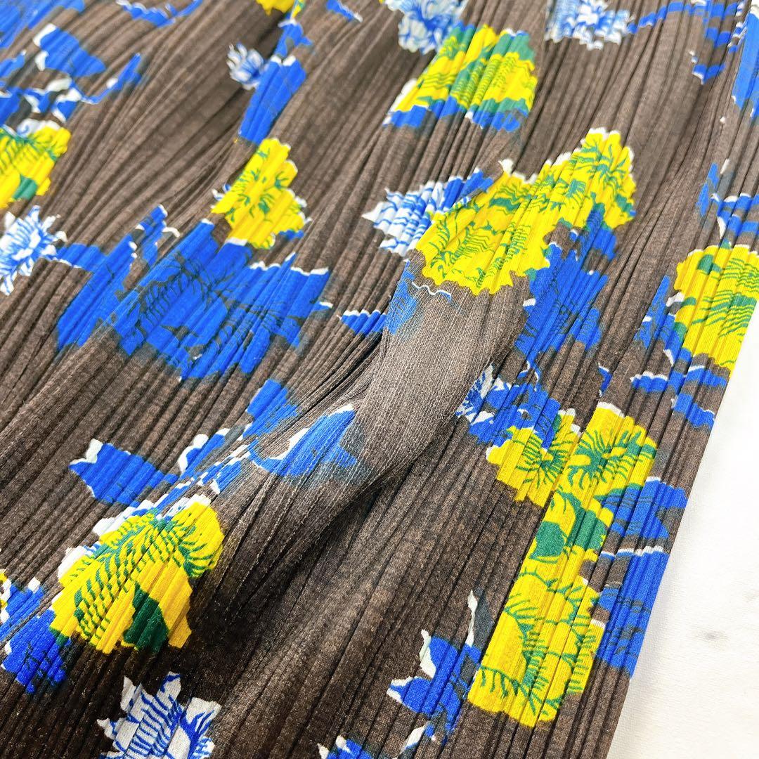 美品✨プリーツプリーズ 花柄 フラワー パンツ ズボン スラックス