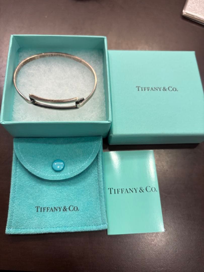 Tiffany ティファニー　シルバーバングル　専用ポーチ付き