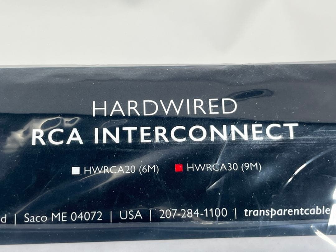 新品 TRANSPARENT RCAケーブル 9.0m HW-RCA30