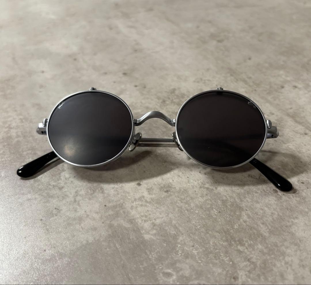 跳ね上げ式眼鏡　サングラス　チタンシルバーフリップアップ　男女兼用伊達メガネ