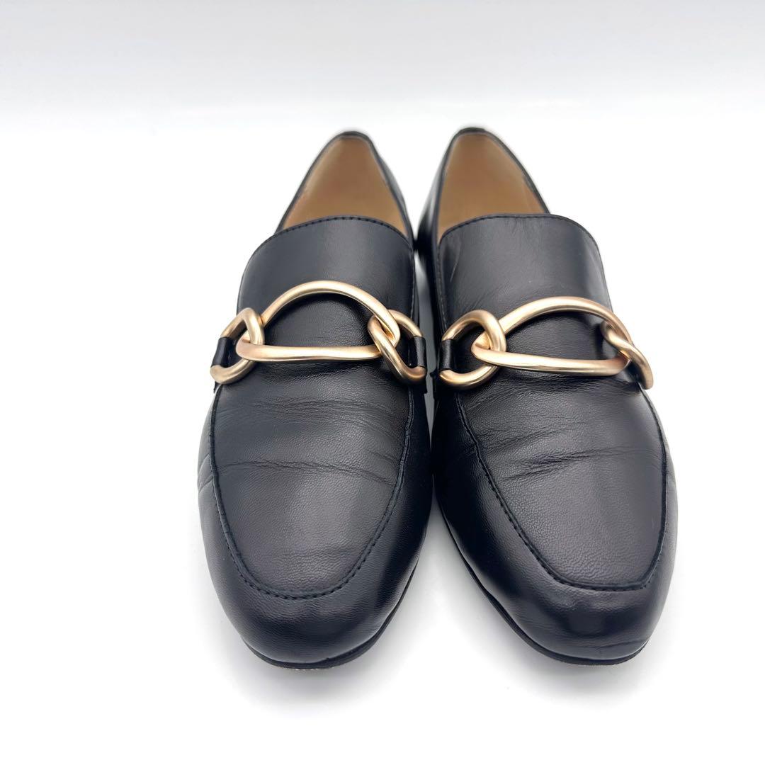 【美品】ファビオルスコーニ ビットローファー ブラック ゴールド ビッグチェーン