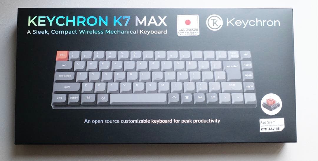 n*o様 Keychron K7 MAX JIS配列 赤軸 メカニカルキーボード