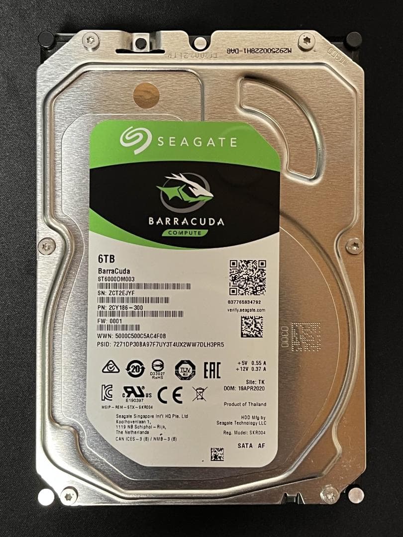 内蔵型ハードディスクドライブ Seagate Barracuda ST6000DM003 6TB