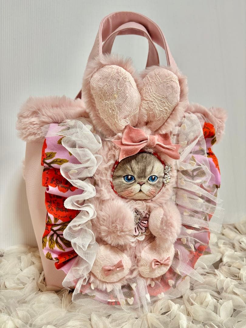 コヤンイサムチョン　フェイクレザーライトピンクトートバッグ