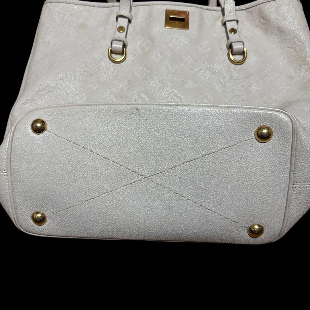 ルイヴィトン トートバッグ モノグラム アンプラント レザー 白 ポーチ付き