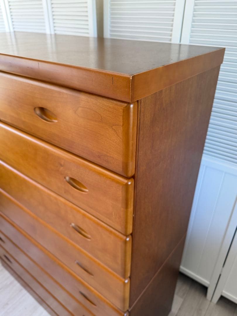 木製ハイチェスト 木目調 7段 引き出し ブラウン