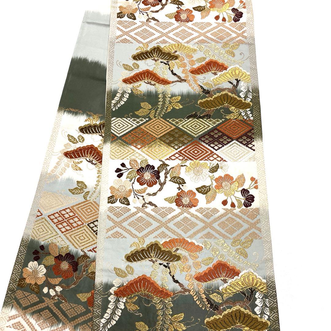 V1325 ●高級 正絹 唐織 六通 袋帯 辻ヶ花