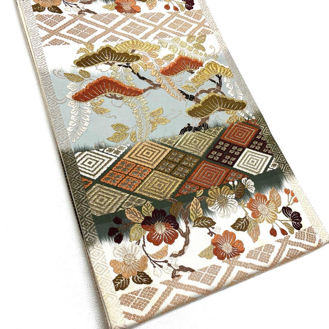 V1325 ●高級 正絹 唐織 六通 袋帯 辻ヶ花