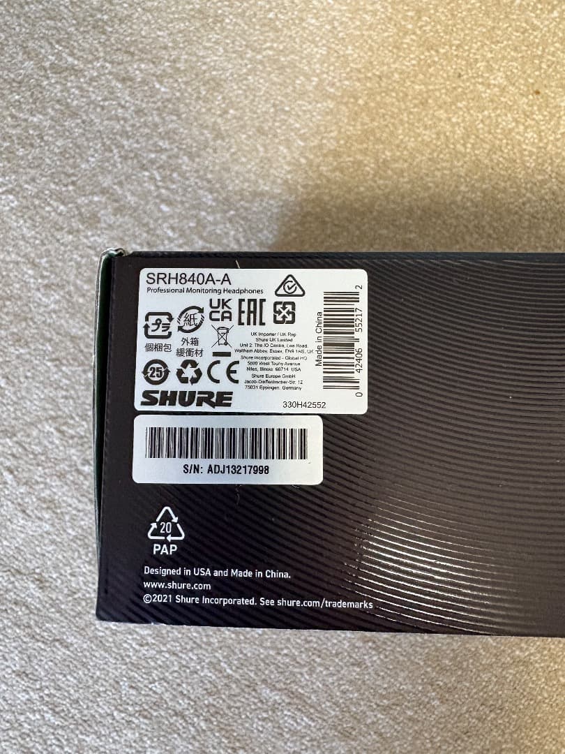 SHURE シュア SRH840A 【SRH840A-A】ヘッドホン 有線