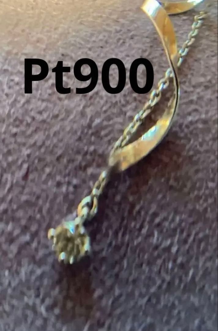 Pt900 ダイヤモンド ウェーブピアス 片耳 箱付き