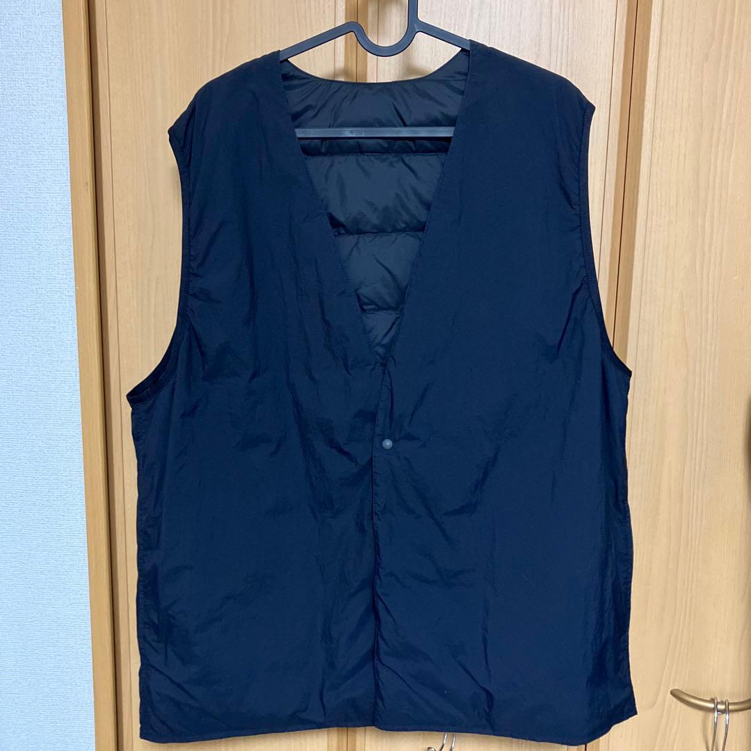 MUJI labo 撥水ポケッタブルリバーシブルダウンベスト L-XL ブラック