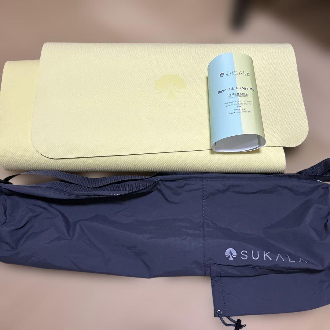 リバーシブルヨガマット レモンライム　カバー2点セット