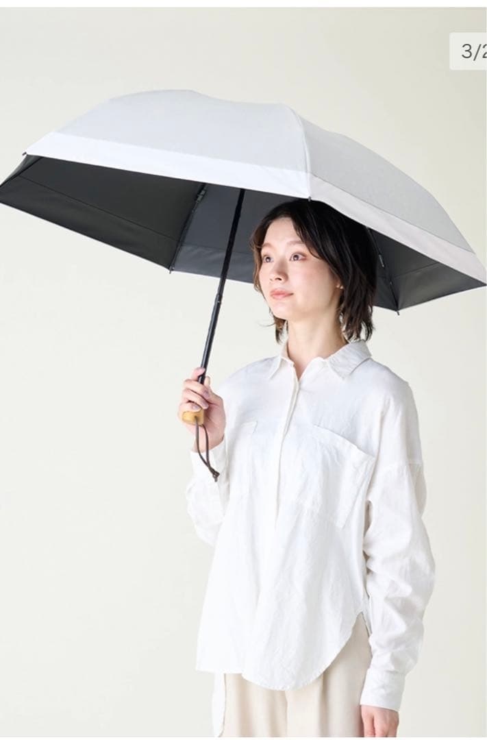 サンバリア　折りたたみ日傘　３段折 / コンビmoku グレー