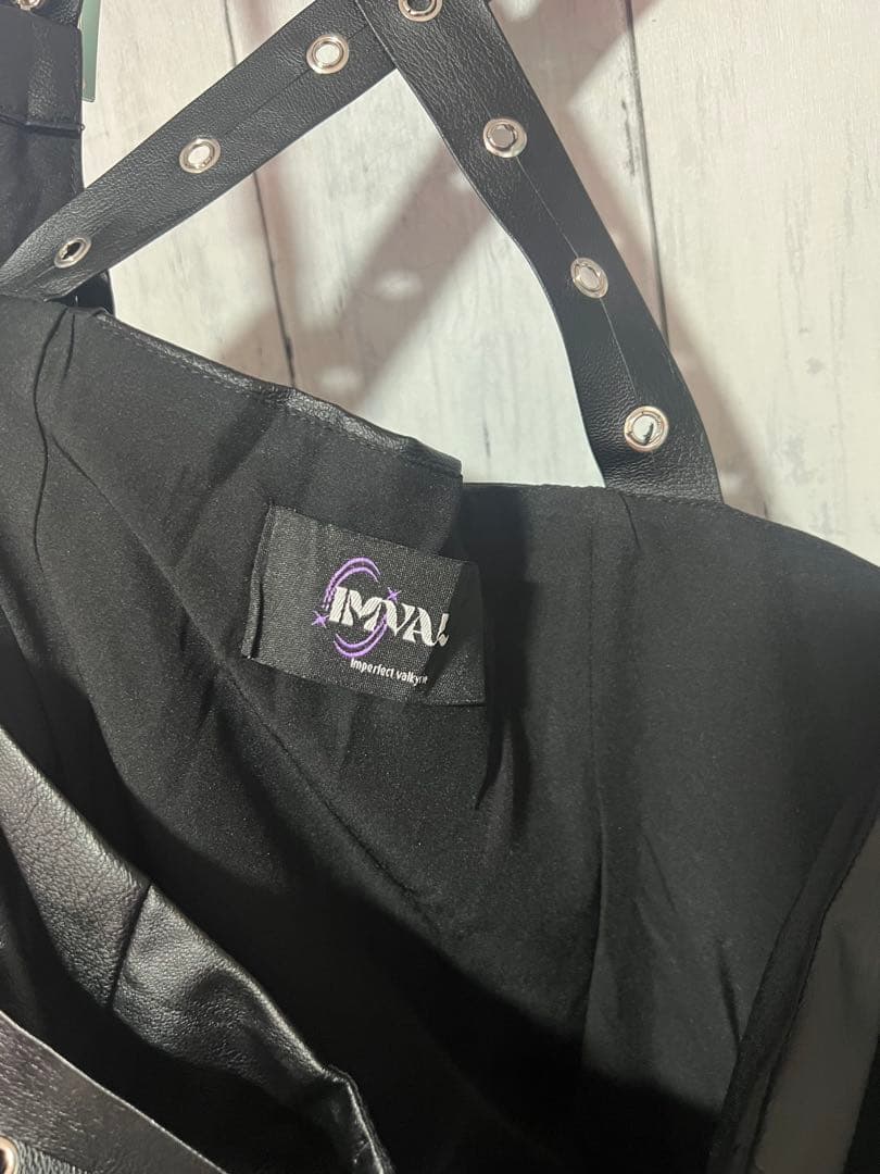 ワンピース IMVAL / Frill Leather Dress [BLK] qooza