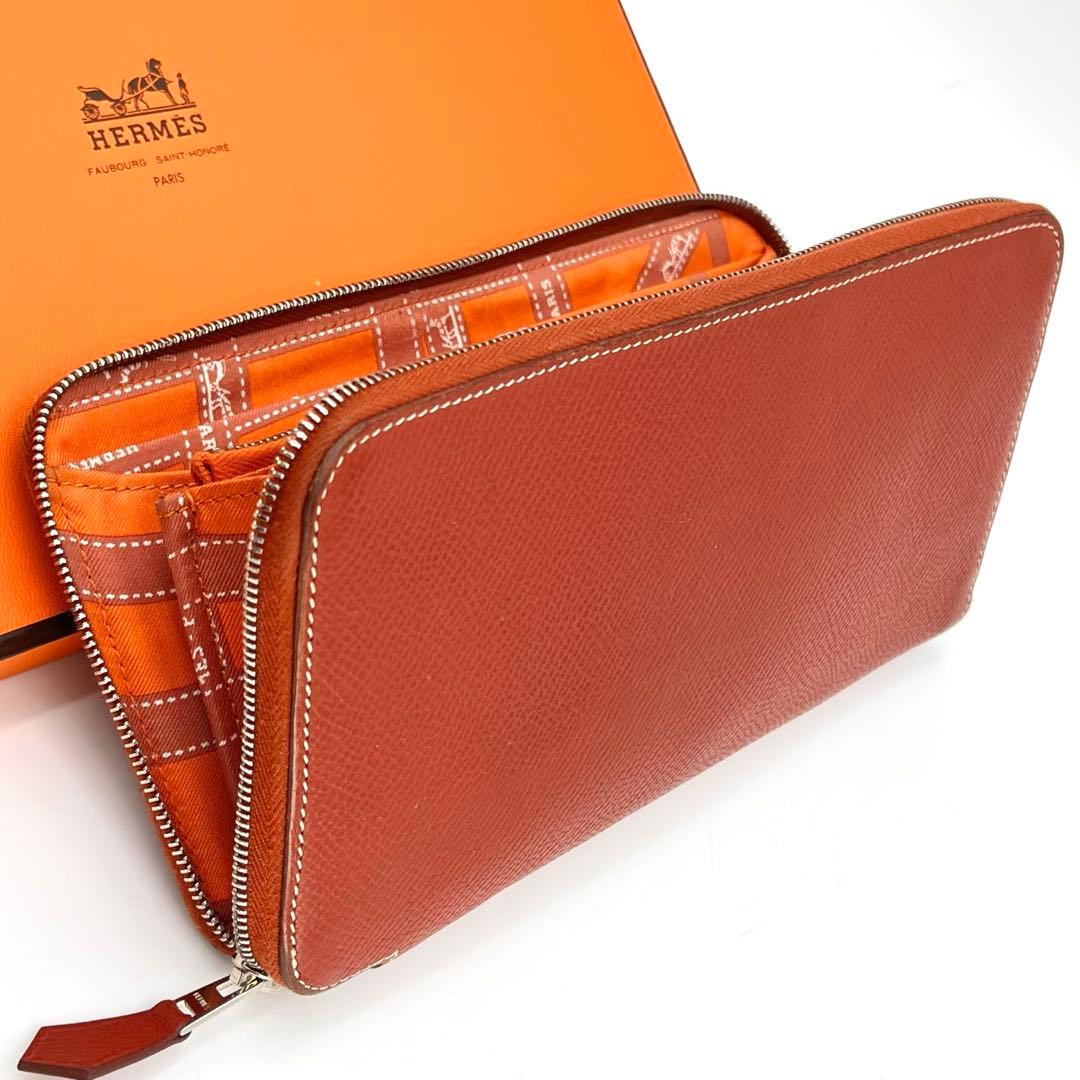 HERMES エルメス アザップロング シルクイン ラウンドファスナー リボン柄