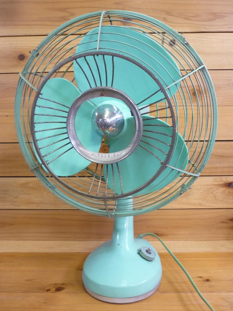 1960年代 ミツビシ 三菱 扇風機 稼働品 卓上壁掛両用 ミントグリーン