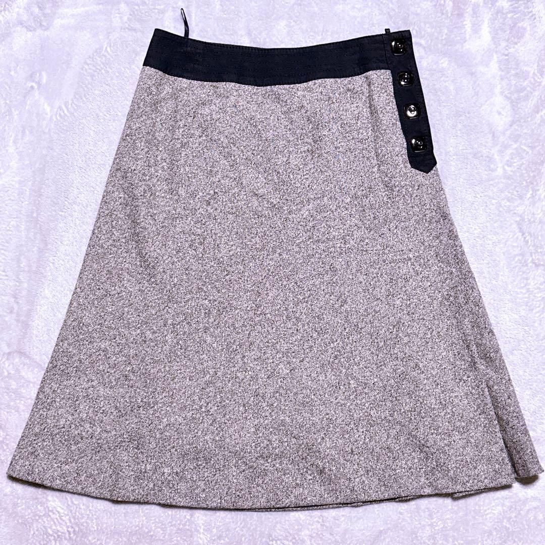 カシミヤ混【未使用】23区 ツイード セットアップ ターンロック スカート M