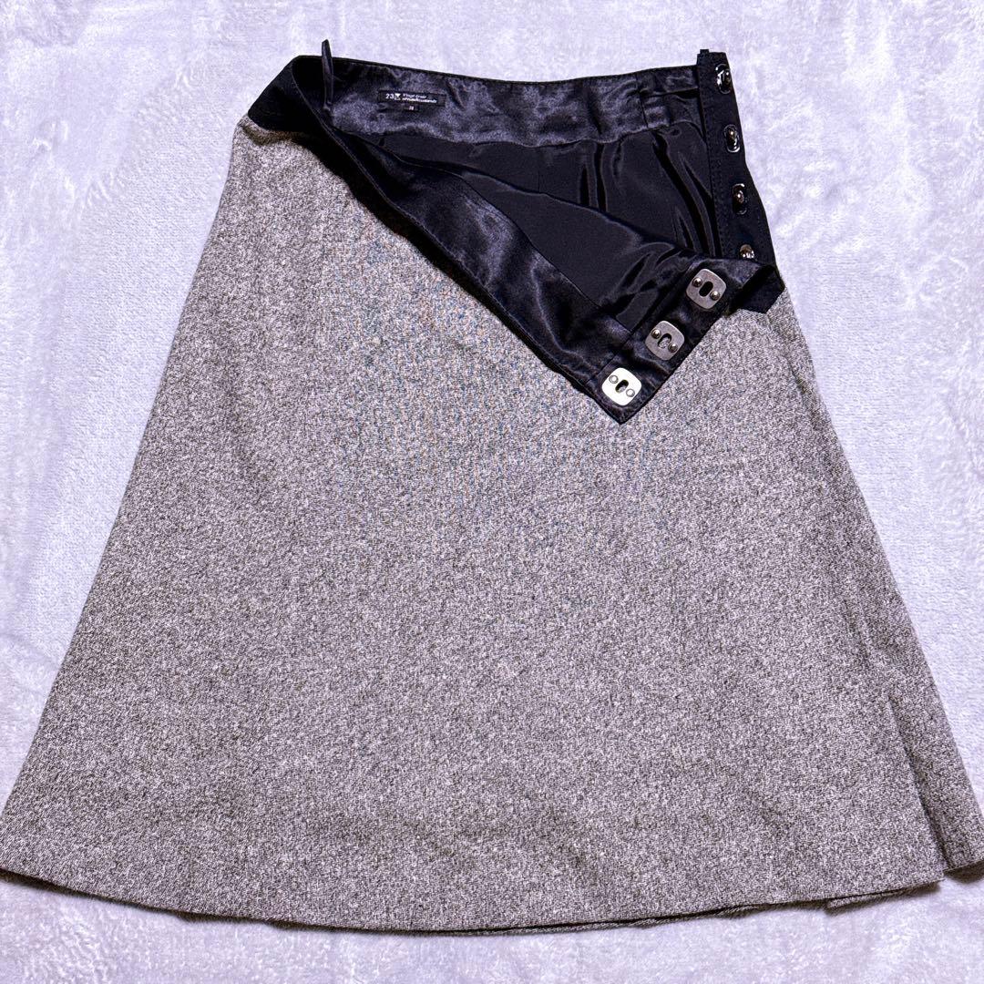 カシミヤ混【未使用】23区 ツイード セットアップ ターンロック スカート M