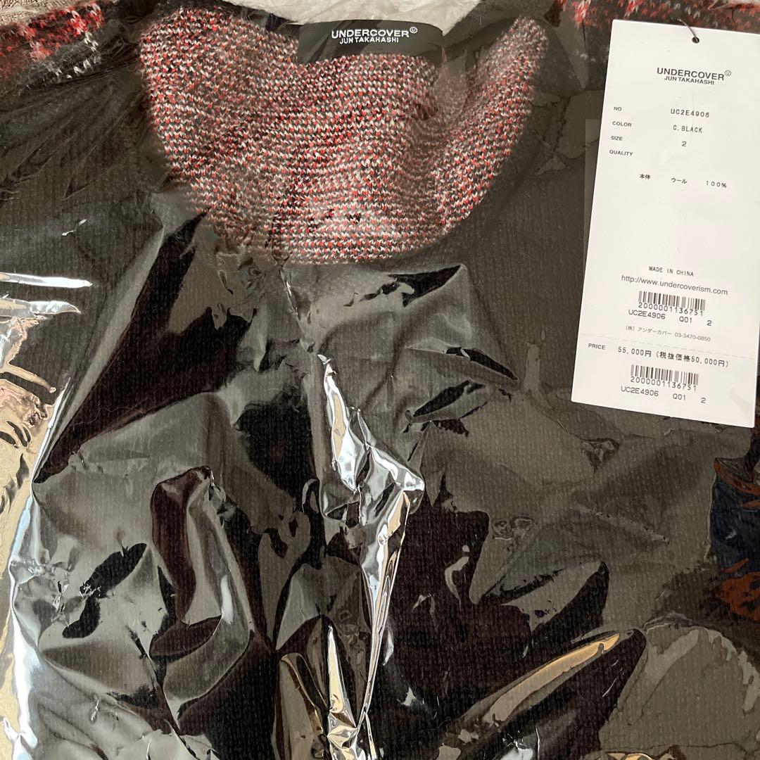 し*き様 アンダーカバー25AW チェック切り替えニット　ブラック　サイズ2 新