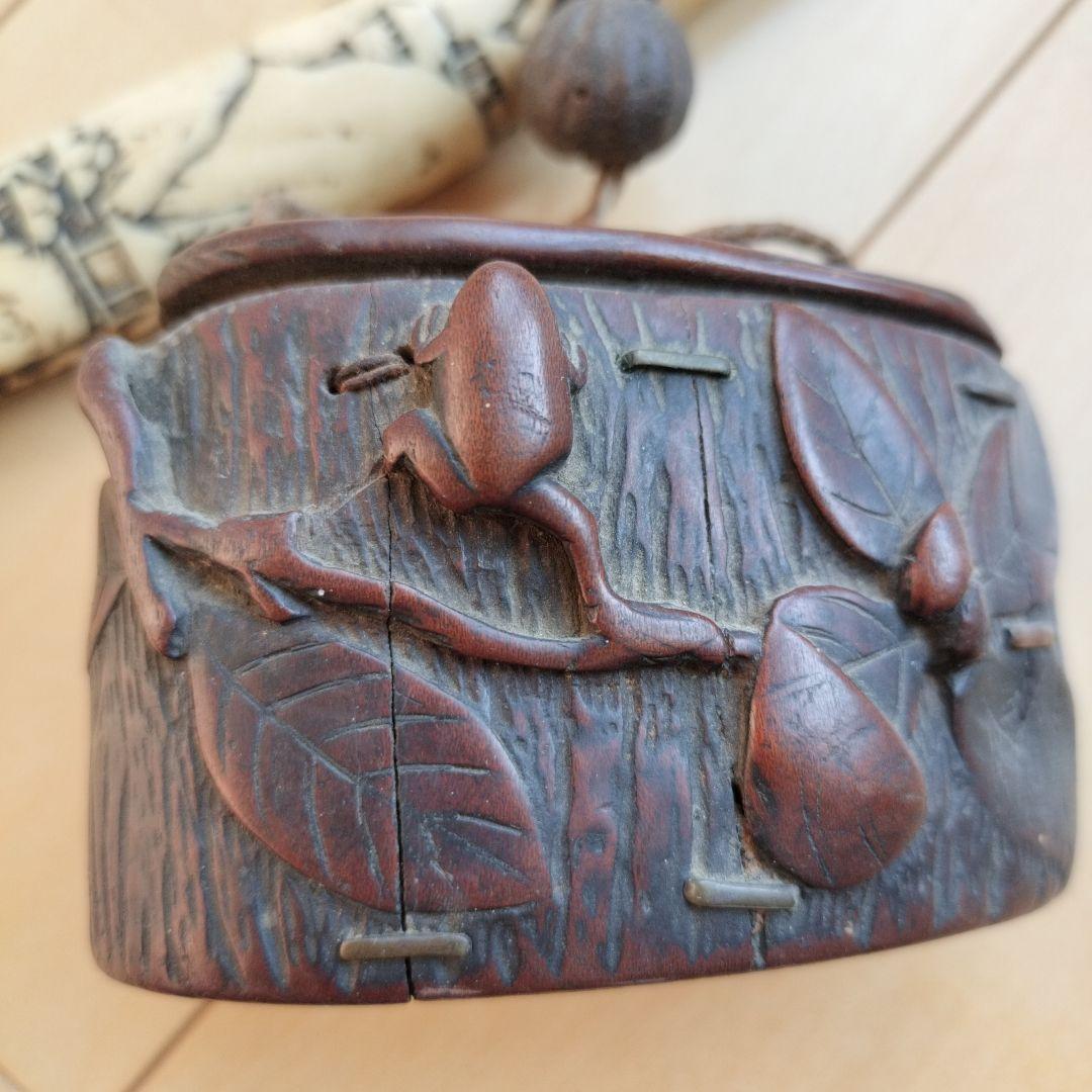 は*ま様 骨董品　古美術　アンティーク　キセル入れ　煙草入れ　 鹿角　彫刻　喫煙