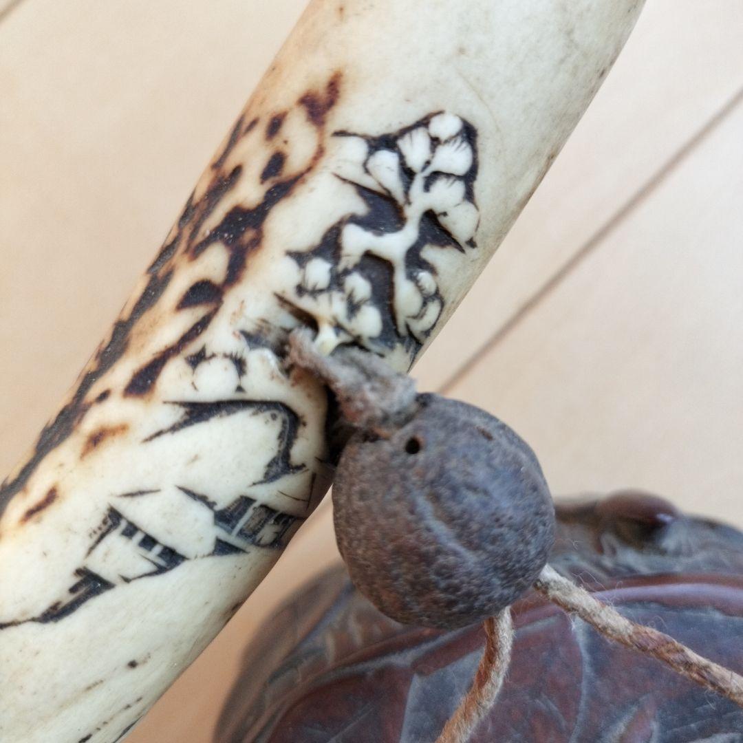 は*ま様 骨董品　古美術　アンティーク　キセル入れ　煙草入れ　 鹿角　彫刻　喫煙