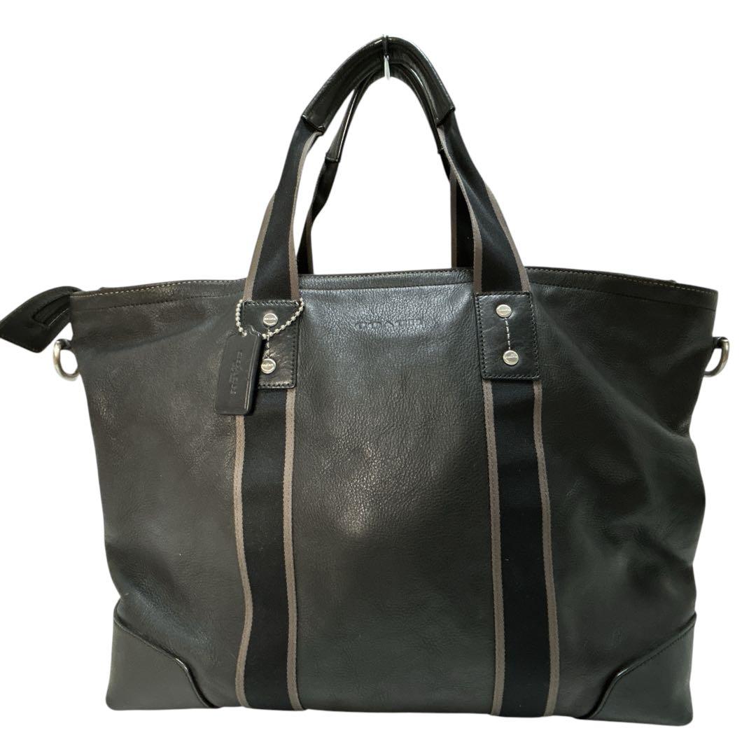 美品 COACH 2way ヘリテージ トートバッグ ショルダーバッグ ブラック