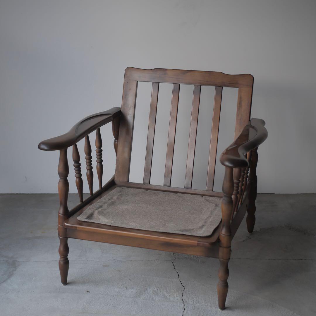 ②カリモク　ソファ　椅子　チェア　現状　古家具　古道具　アンティーク　昭和レトロ