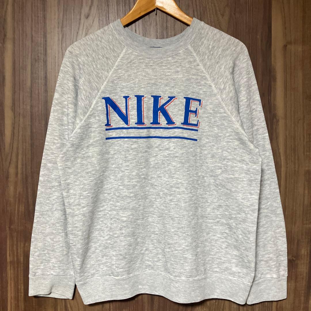 80s 紺タグ US古着 NIKE/ナイキ ヴィンテージスウェット L グレー