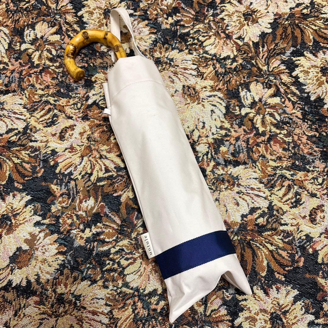 untule 折りたたみ日傘 ホワイト×ネイビー