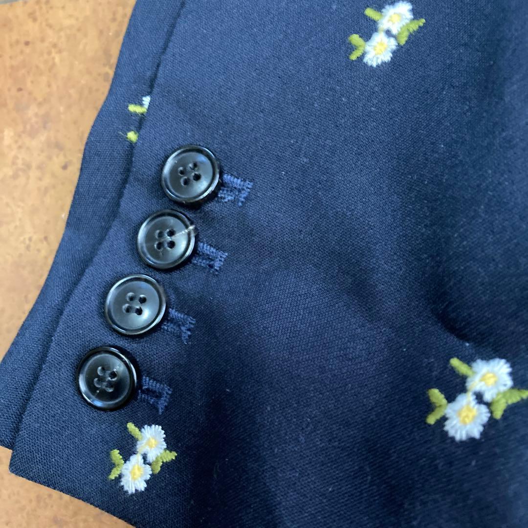 LOUNGEDRESS フラワー刺繍ジャケット　ネイビー