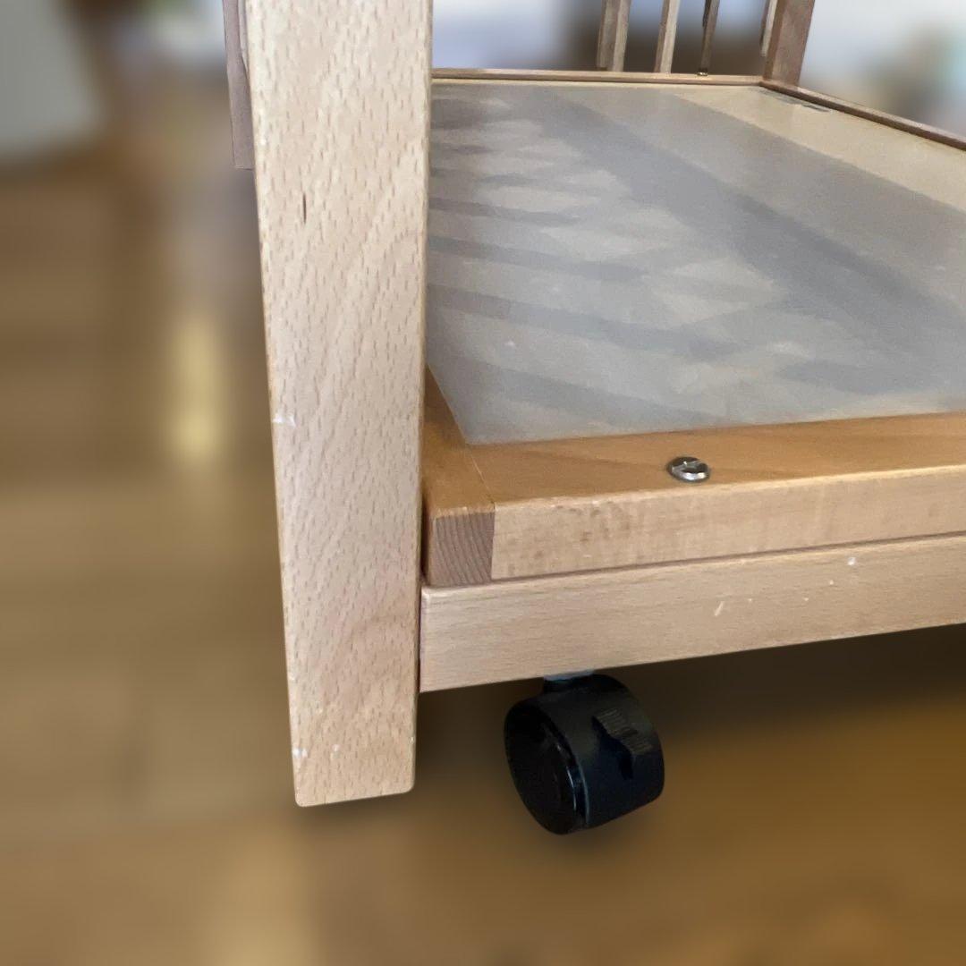 【国産】 カトージ ミニベビーベッド ツーオープン70cmハイポジション