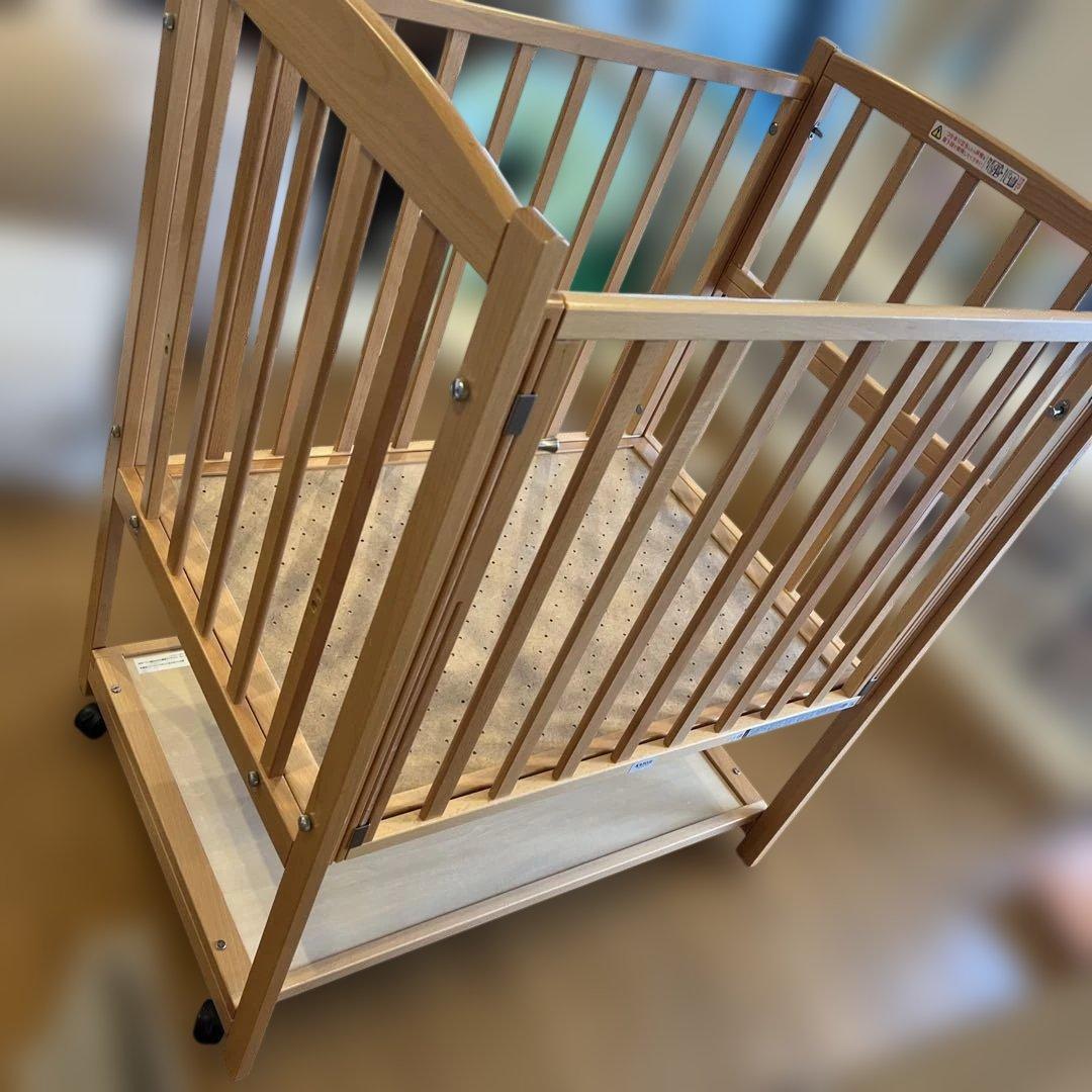 【国産】 カトージ ミニベビーベッド ツーオープン70cmハイポジション